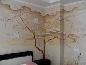 Художественная роспись стен в интерьере - 45 фото