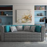 Round folding sofa for sleeping in the interior