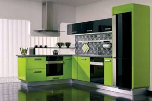 сочетание-черного-и-зеленого-в-кухонном-гарнитуре
