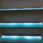 glass shelves in the closet